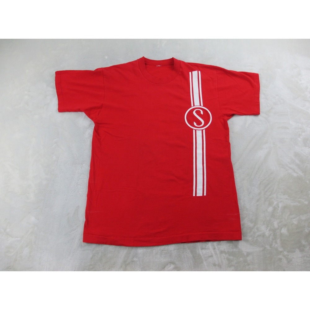 VINTAGE Fruit Of The Loom Shirt Mens Large Red Schwinn Bike Bicycle Casual 01*